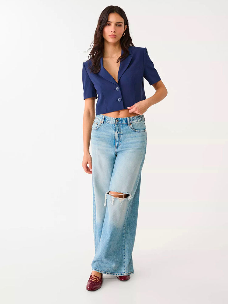 STRADIVARIUS AMERICANA CROPPED MANGA CORTA