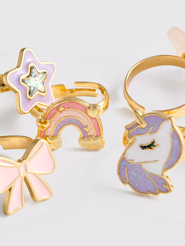 PRIMARK SET DE 5 ANILLOS CON DIJES