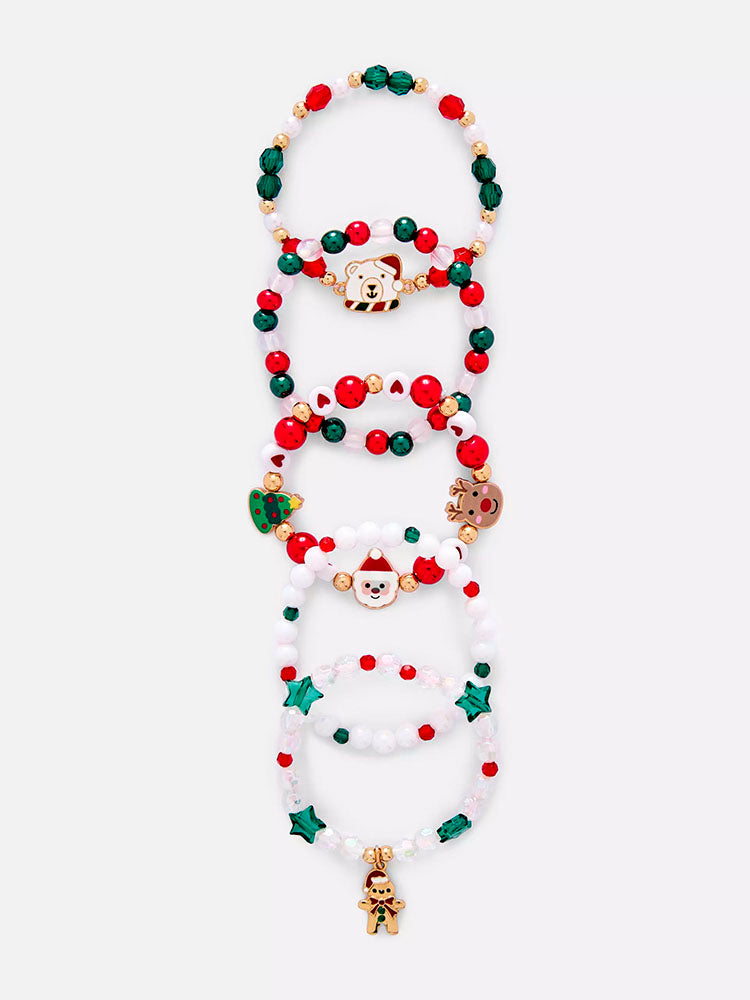PRIMARK SET DE 5 PULSERAS NAVIDEÑOS CON CUENTAS