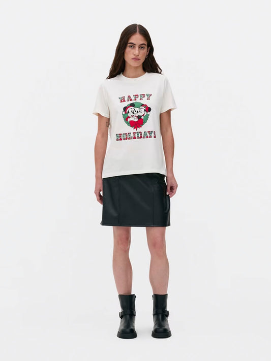 PRIMARK CAMISETA HAPPY HOLIDAYS DE MICKEY Y MINNIE MOUSE